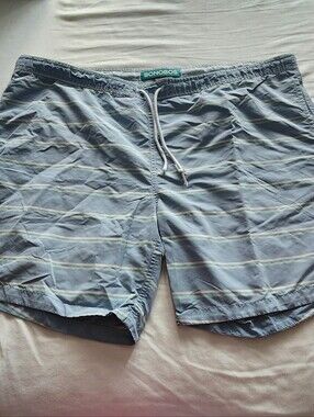 Bonobos Men's Light Blue Striped Swim Trunks LARGE